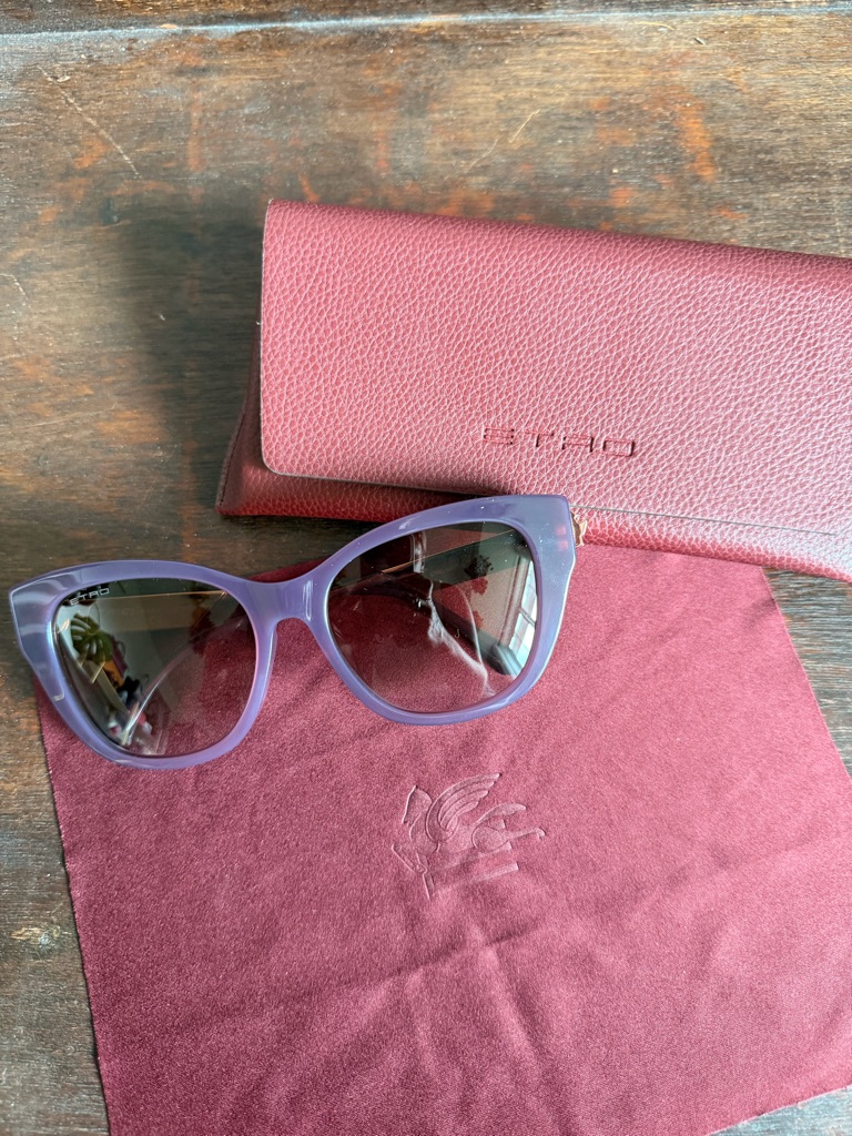 Etro Purple Cat-Eye Sunglasses With Gold Accents